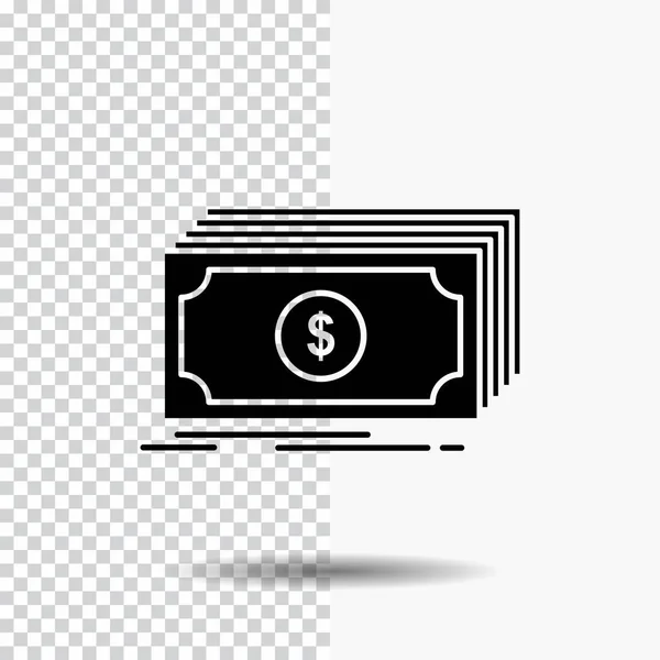 Bargeld Dollar Finanzen Fonds Geld Glyphen Symbol Auf Transparentem Hintergrund — Stockvektor