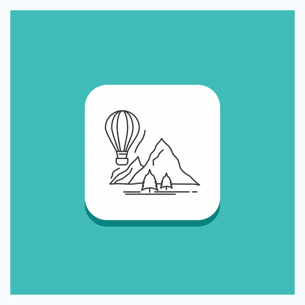 Στρογγυλό Κουμπί Για Εξερεύνηση Ταξίδια Βουνά Κάμπινγκ Μπαλόνια Γραμμή Εικονίδιο — Διανυσματικό Αρχείο