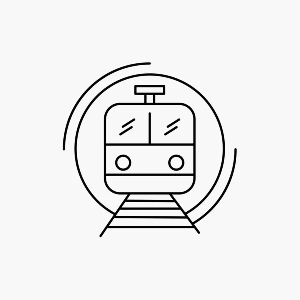 Metro Vlak Inteligentní Veřejné Přepravní Řádku Ikonu Izolované Vektorové Ilustrace — Stockový vektor