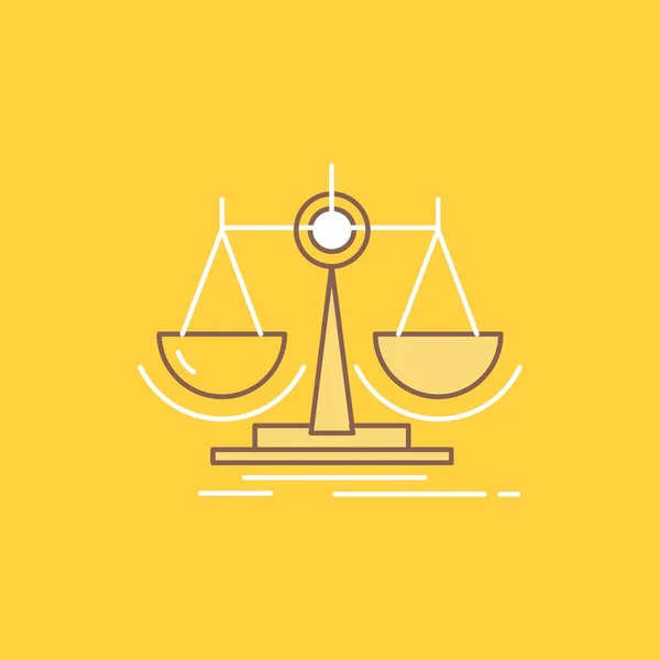 Balance Decision Justice Law Scale Flat Line Filled Icon Beautiful — Stok Vektör