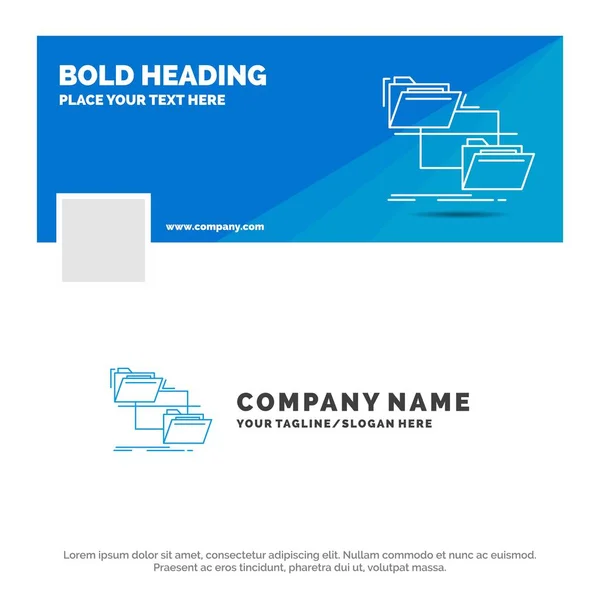 Niebieski Szablon Logo Firmy Dla Folderów Plików Zarządzania Przenoszenia Kopiowania — Wektor stockowy