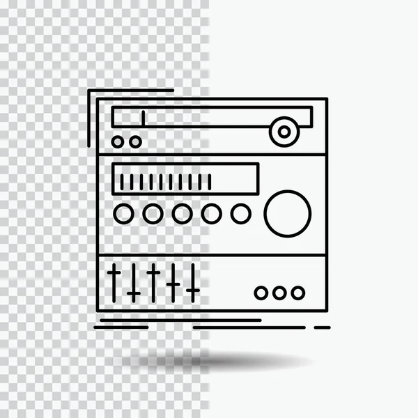 Rack Componente Modulo Suono Studio Line Icon Sfondo Trasparente Illustrazione — Vettoriale Stock