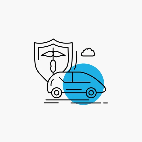 Auto Mano Assicurazione Trasporto Sicurezza Linea Icona — Vettoriale Stock