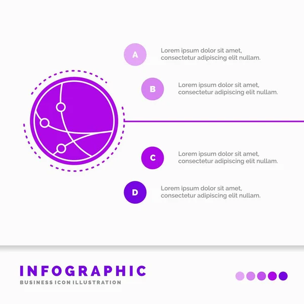 Mundial Comunicação Conexão Internet Rede Infographics Template Website Presentation Ilustração — Vetor de Stock