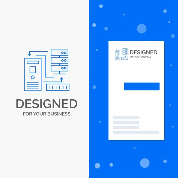 Business Logo Combination Data Database Electronic Information Vertical Blue Business — Stock Vector