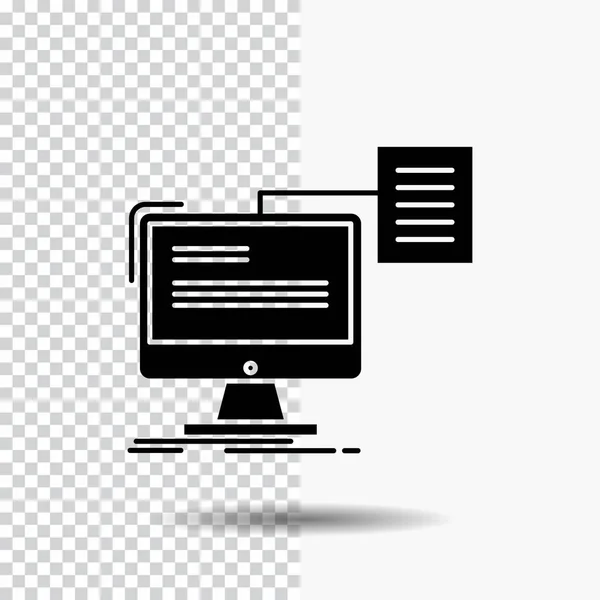 Currículo Armazenamento Impressão Documento Glyph Icon Fundo Transparente Ícone Preto —  Vetores de Stock