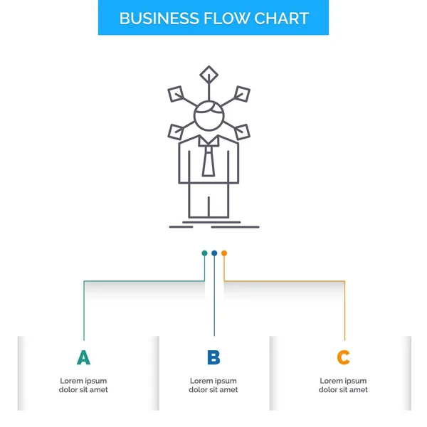 Развитие Человек Сеть Личность Индивидуальность Бизнес Flow Chart Design Шагами — стоковый вектор