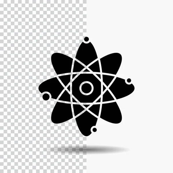 Nucleaire Atoom Molecuul Scheikunde Science Glyph Pictogram Transparante Achtergrond Zwart — Stockvector