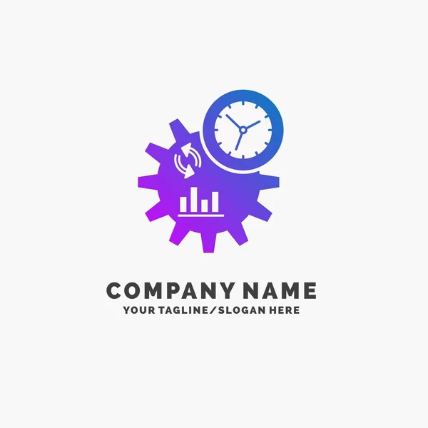 Negocio Ingeniería Gestión Proceso Plantilla Logotipo Negocio Púrpura Lugar Para — Vector de stock