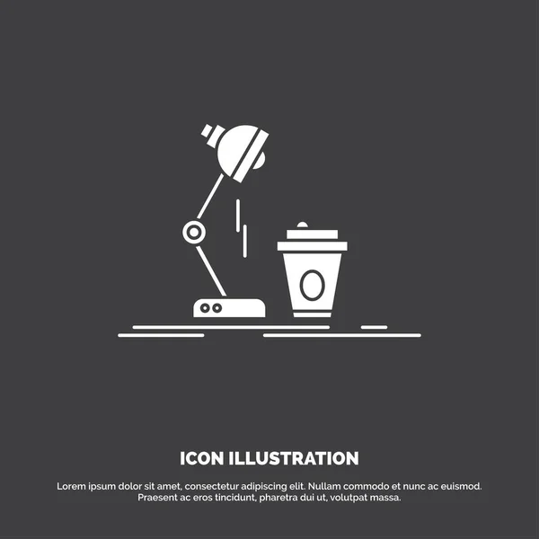 studio, design, coffee, lamp, flash Icon. glyph vector symbol for UI and UX, website or mobile application