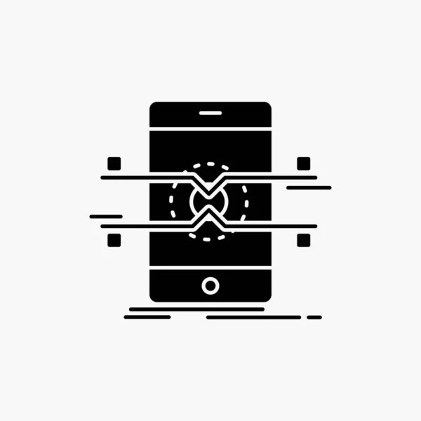 Api Интерфейс Мобильный Телефон Смартфон Glyph Icon Векторная Изолированная Иллюстрация — стоковый вектор