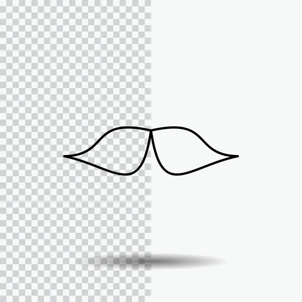 Snor Hipster Movember Man Mannen Lijn Pictogram Transparante Achtergrond Zwarte — Stockvector