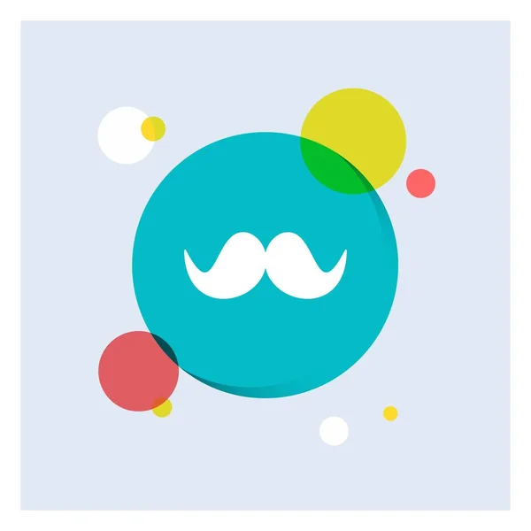 Bajusz Csípő Movember Férfi Férfiak Fehér Karakterjel Ikon Színes Kör — Stock Vector