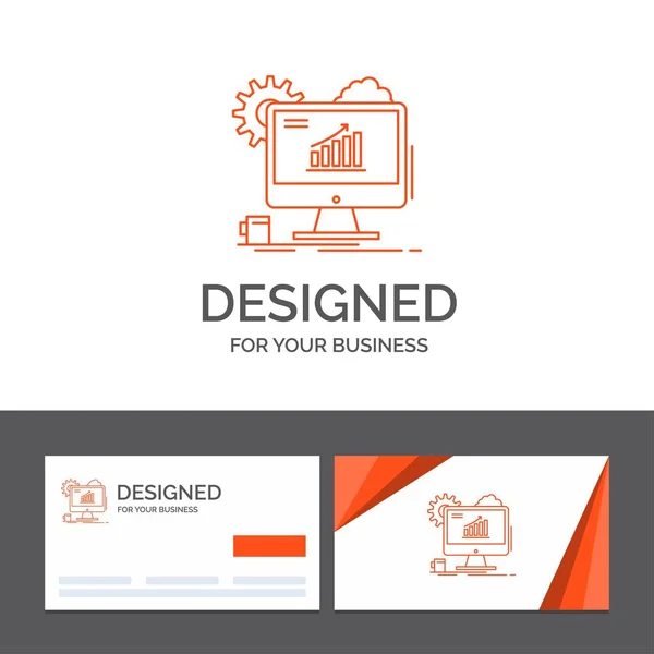 Επαγγελματίες Λογότυπο Πρότυπο Για Analytics Γράφημα Seo Web Ρύθμιση Πορτοκαλί — Διανυσματικό Αρχείο