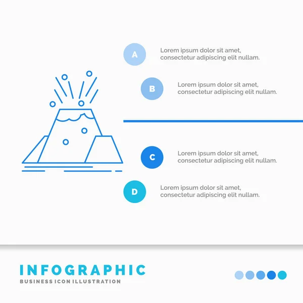 Desastre Erupción Volcán Alerta Seguridad Infografías Plantilla Para Sitio Web — Archivo Imágenes Vectoriales