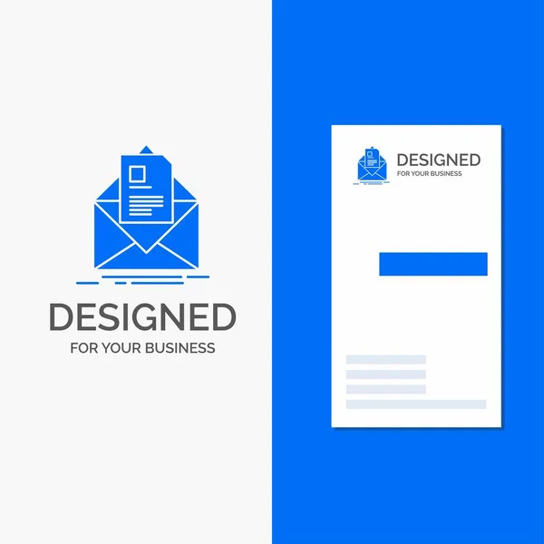 Logo Firmy Dla Poczty Umowy List Mail Briefing Pionowe Blue — Wektor stockowy
