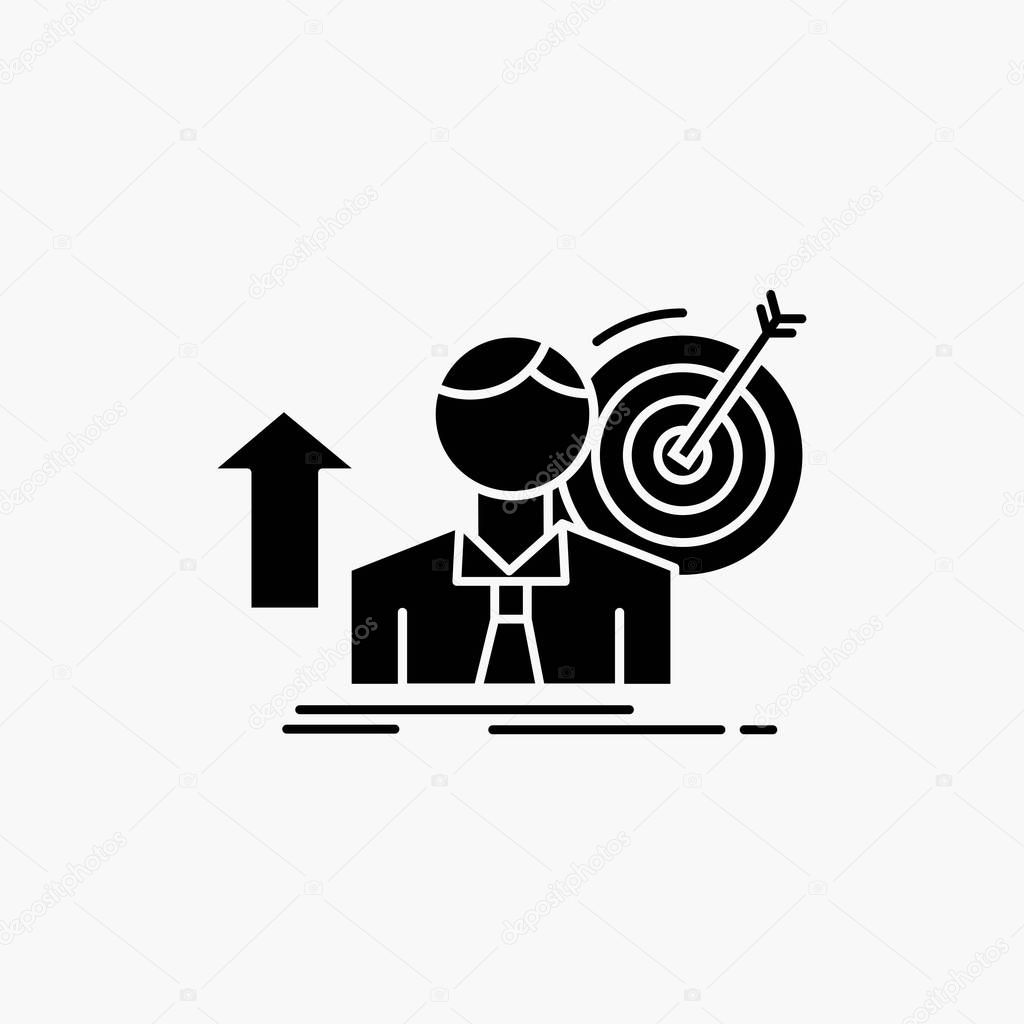 success, user, target, achieve, Growth Glyph Icon. Vector isolated illustration