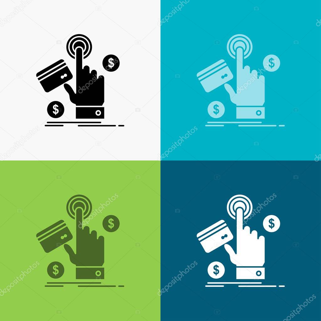 ppc, Click, pay, payment, web Icon Over Various Background. glyph style design, designed for web and app. Eps 10 vector illustration