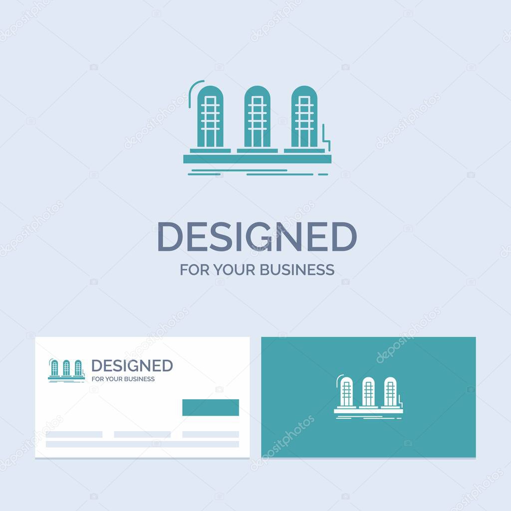 amplifier, analog, lamp, sound, tube Business Logo Glyph Icon Symbol for your business. Turquoise Business Cards with Brand logo template.