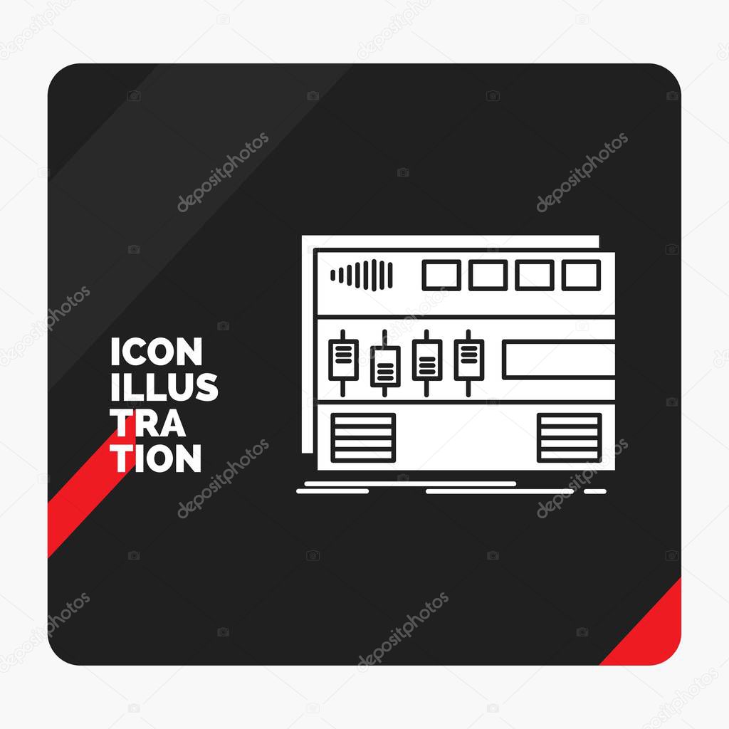 Red and Black Creative presentation Background for Audio, mastering, module, rackmount, sound Glyph Icon