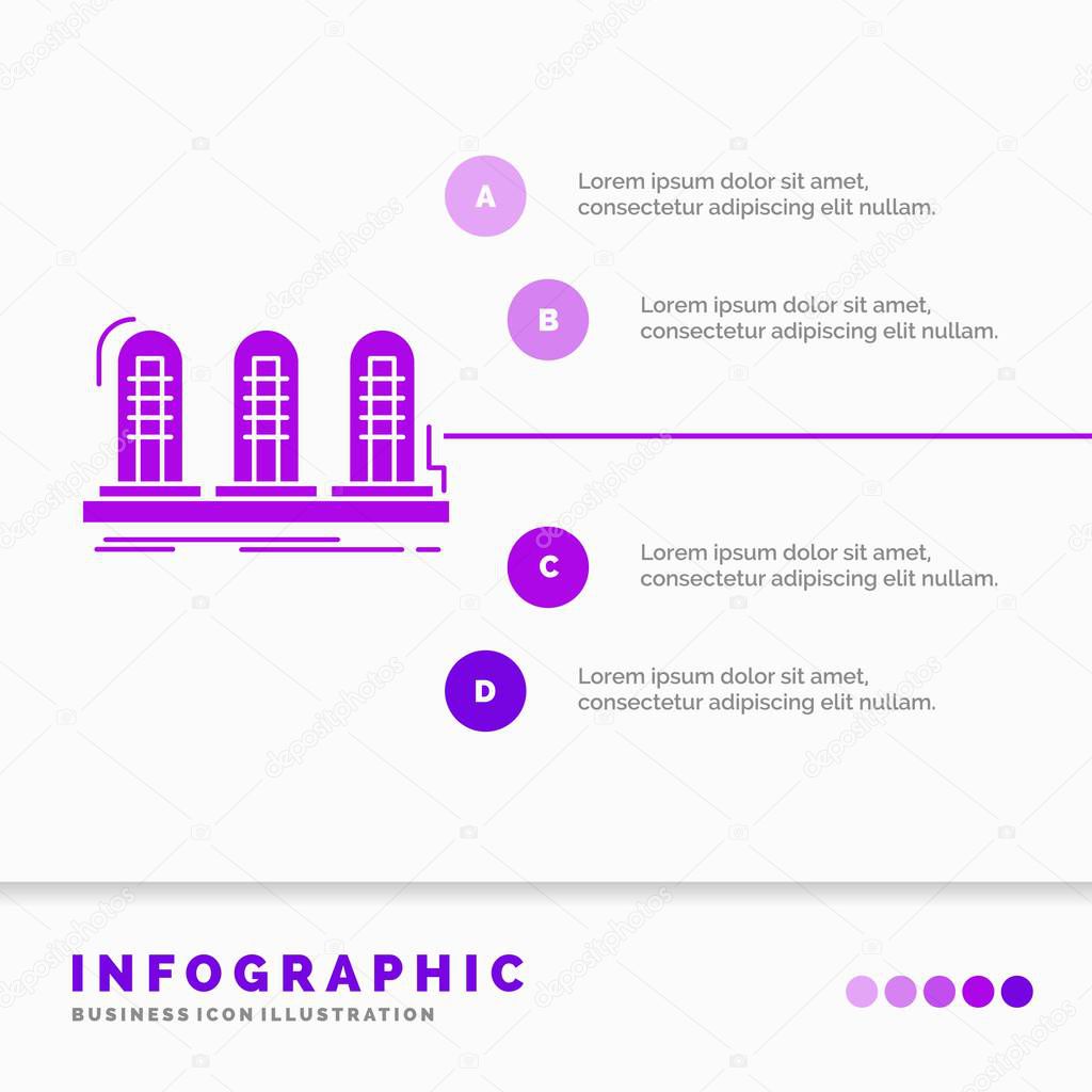 amplifier, analog, lamp, sound, tube Infographics Template for Website and Presentation. GLyph Purple icon infographic style vector illustration.
