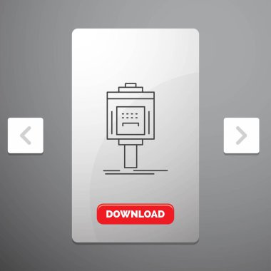 vale, otopark, servis, otel, carousal Pagination Slider Design & Red Download Button vadi Line Icon