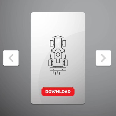 Araba, formül, oyun, Yarış, hız çizgisi simgesinde rekreasyon Pagination Slider tasarımı ve kırmızı Download düğme