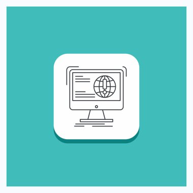 Yuvarlak düğmesi için bilgi, içerik, geliştirme, Web sitesi, web satırı simgesi turkuaz arka plan