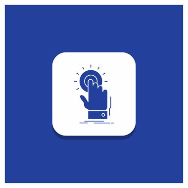 Dokunmatik, tıklatın, başlangıç glif simgesi yandan mavi yuvarlak düğmesi