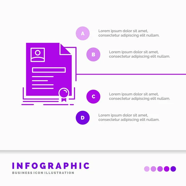 Contract Badge Business Agreement Certificate Infographics Template Website Presentation Glyph — Stock Vector