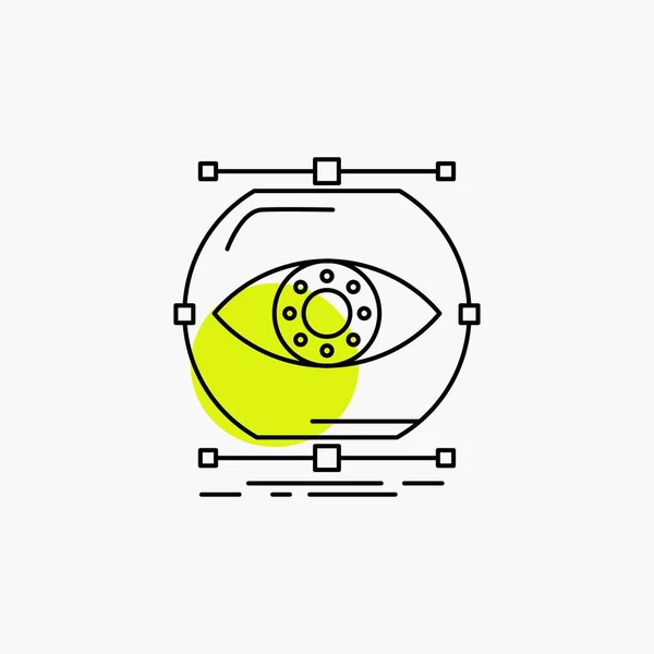 Visualisierung Konzeption Überwachung Überwachung Vision Line Icon — Stockvektor