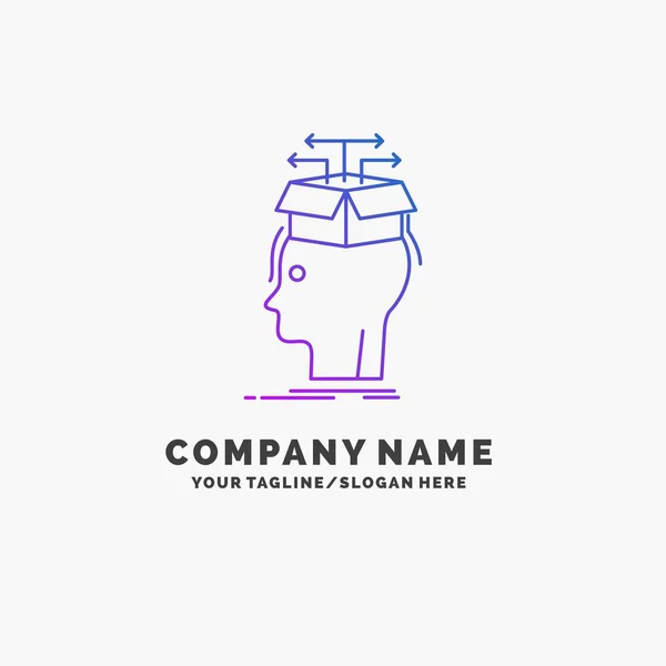 Data, extraction, head, knowledge, sharing Purple Business Logo Template. Place for Tagline