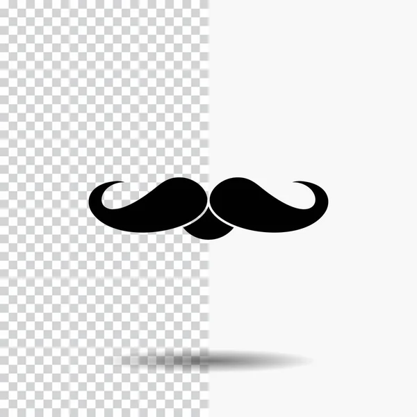 Bigode Hipster Movember Macho Homens Glyph Icon Transparent Background Ícone — Vetor de Stock