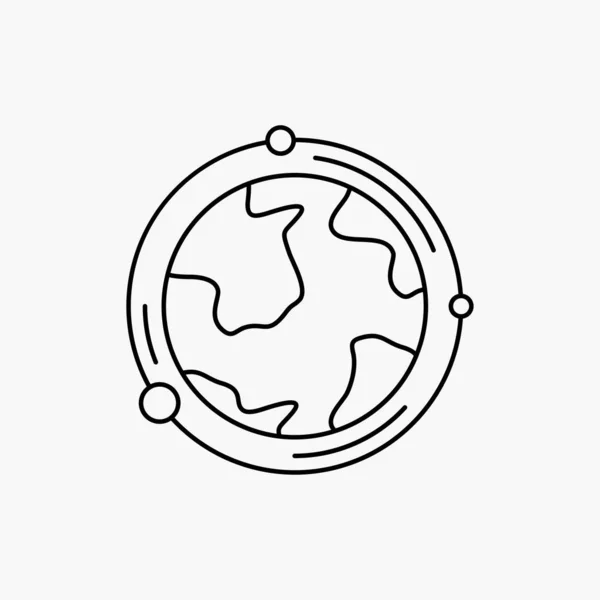 Terre Globe Monde Géographie Découverte Line Icon Illustration Vectorielle Isolée — Image vectorielle