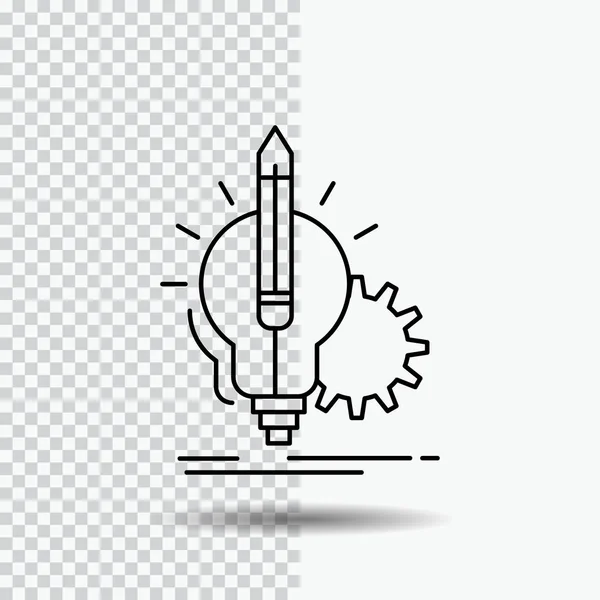 Idea Intuizione Chiave Lampada Lampadina Linea Icona Sfondo Trasparente Illustrazione — Vettoriale Stock