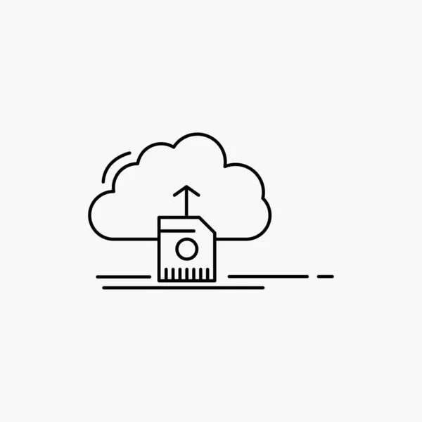 Cloud Upload Data Computing Line Icon Illustration Vectorielle Isolée — Image vectorielle