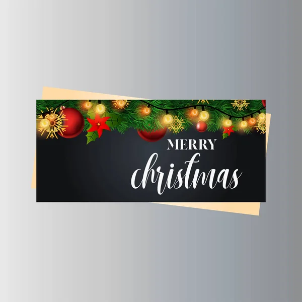 Merry Christmas Decorative Vintage Background — Stock Vector