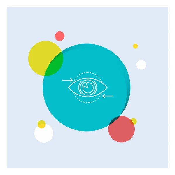 Επιχειρήσεων Μάτι Μάρκετινγκ Όραμα Σχέδιο Λευκό Εικονίδιο Γραμμή Πολύχρωμο Κύκλο — Διανυσματικό Αρχείο
