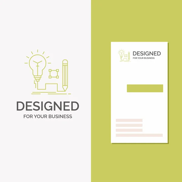 Business Logo Idea Insight Key Lamp Lightbulb Vertical Green Business — Stock Vector