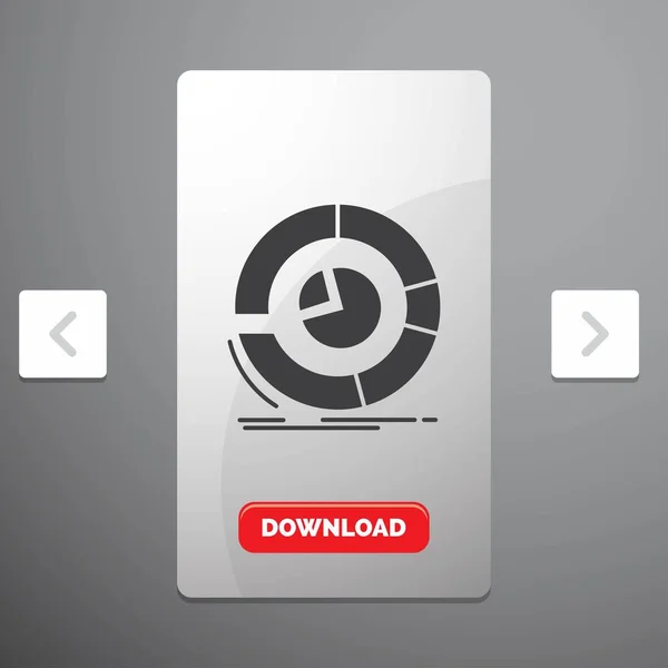 Análisis Analítica Negocio Diagrama Gráfico Circular Glifo Icono Paginación Carrusel — Vector de stock