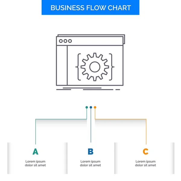 Api App Codificação Desenvolvedor Software Business Flow Chart Design Com — Vetor de Stock