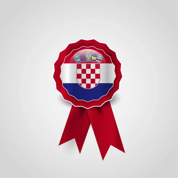 Croatia Flag Badge Design Vector — Stock Vector