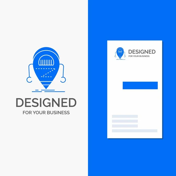 Business Logo Für Android Beta Droid Roboter Technologie Vertikale Blaue — Stockvektor
