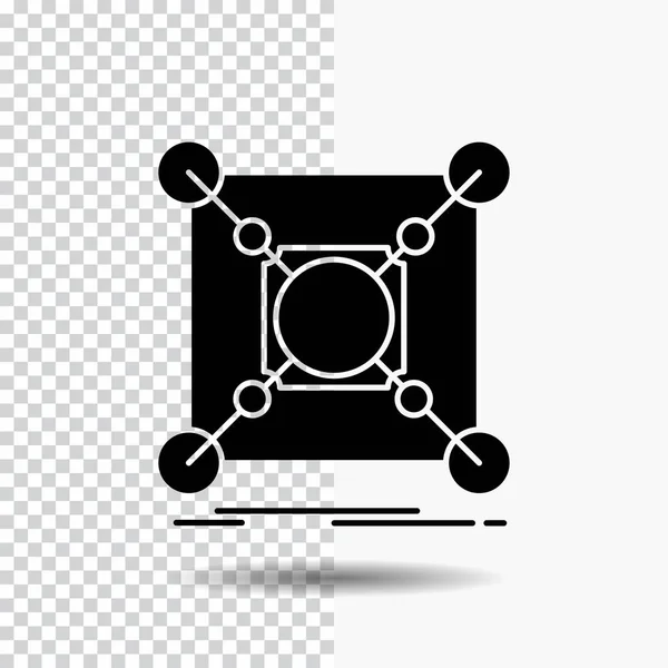 Base Centro Conexão Dados Hub Glyph Icon Fundo Transparente Ícone —  Vetores de Stock