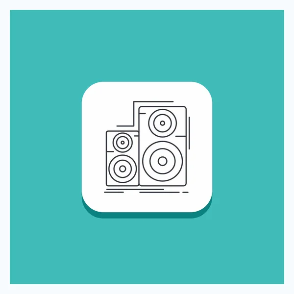 Botón Redondo Para Audio Alta Fidelidad Monitor Altavoz Estudio Icono — Vector de stock