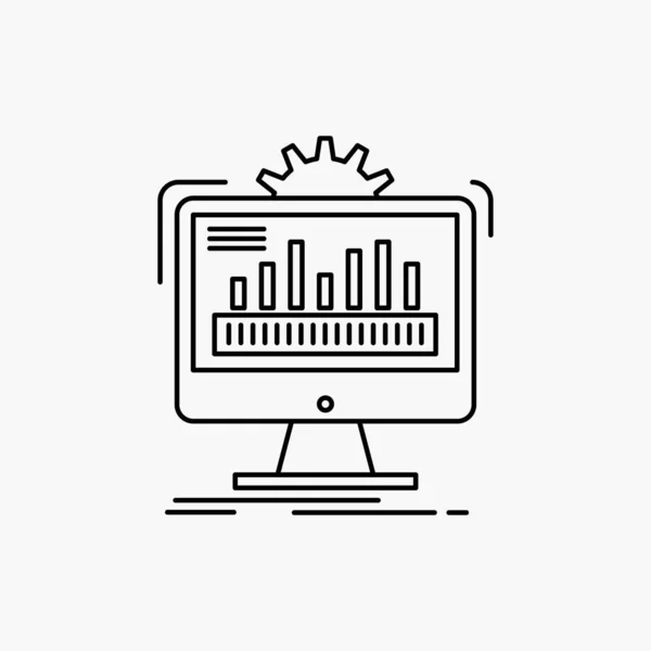 Deska Rozdzielcza Admin Monitor Monitorowania Przetwarzania Linii Ikona Ilustracja Wektorowa — Wektor stockowy