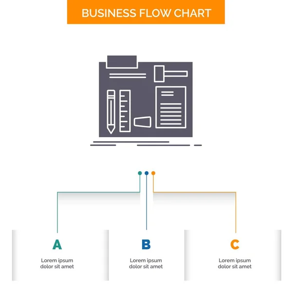 Строительство Строительство Diy Инженер Мастерская Business Flow Chart Design Шагами — стоковый вектор