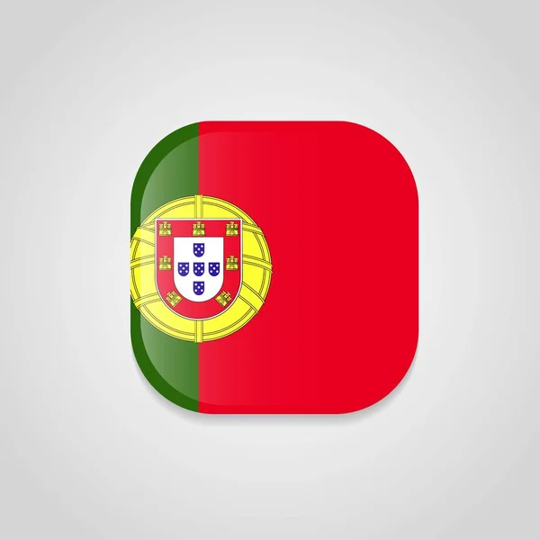 Botón Redondo Diseño Bandera Portugal — Vector de stock