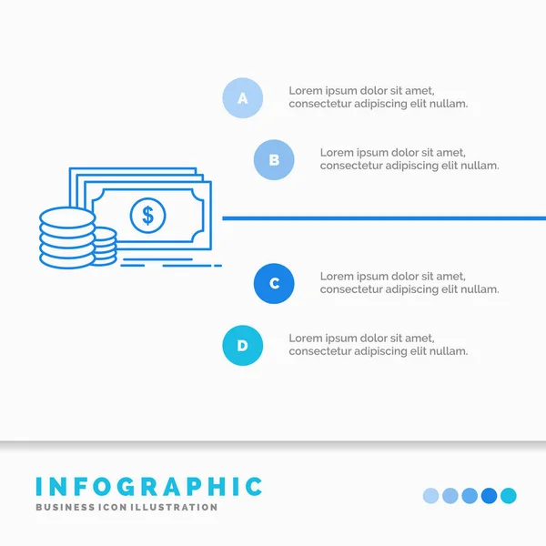 Фінанси Інвестиції Оплата Гроші Долар Шаблон Інфографіки Веб Сайту Презентації — стоковий вектор