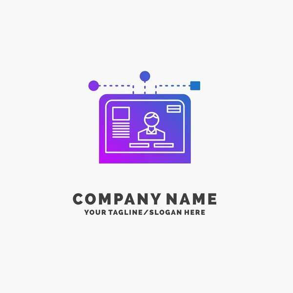 ウェブサイト ユーザー インターフェイス レイアウト 紫のビジネスのロゴのテンプレートをデザインします キャッチ フレーズのための場所 — ストックベクタ